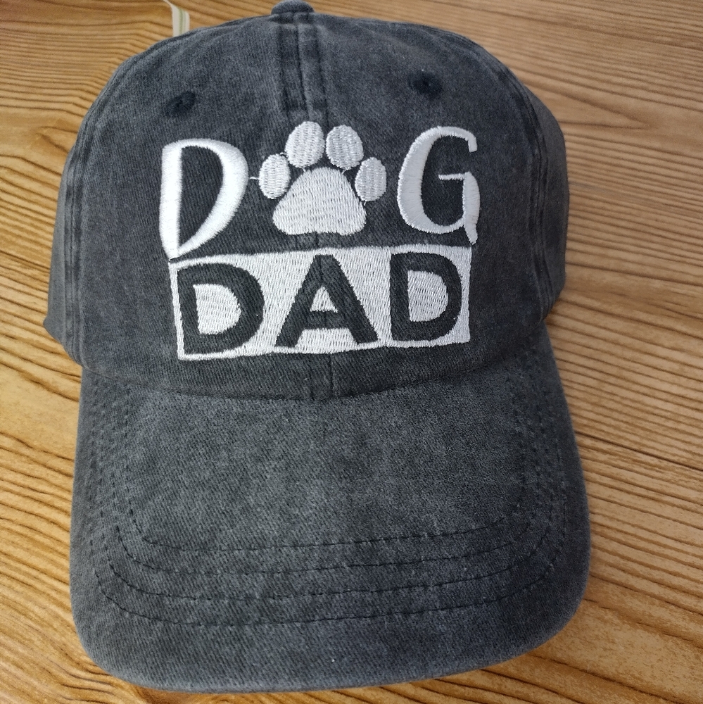 Dog Dad Cap Washed Grey